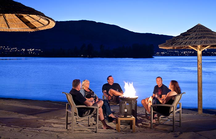 Beachside fire pit at Walnut Beach Resort
