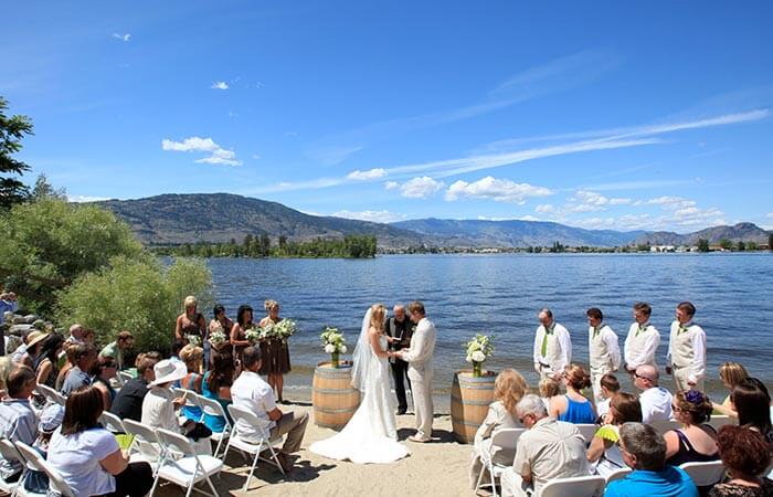 Ceremony on the beach at Walnut Beach Resort