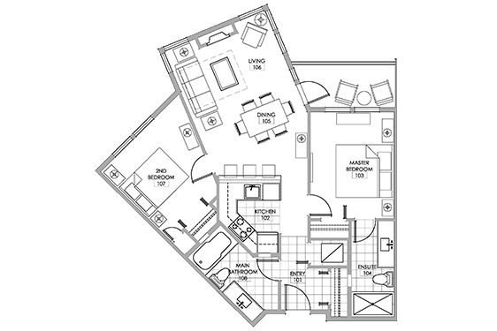 Cabernet Two Bedroom Suite floorplan