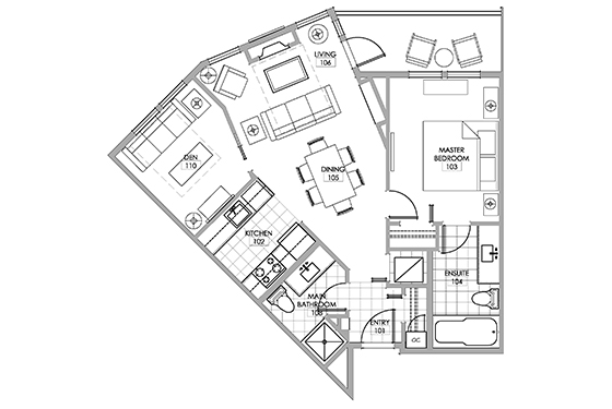 Pinot One Bedroom + Den Suite